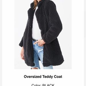 Black Oversized Teddy Coat
